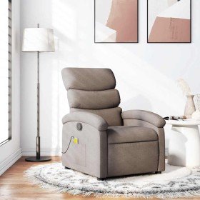 Sillón de masaje reclinable de tela gris taupé en Sillones | Comprar online en Foru.es