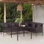 Sofá de jardín en forma de L con cojines ratán sintético negro de vidaXL, Sofás de exterior - Ref: Foro24-362336, Precio: 261...