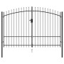 Cancela de valla doble puerta con puntas acero negro 3x2 m de vidaXL, Puertas de jardín - Ref: Foro24-145738, Precio: 259,93 ...