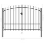 Cancela de valla doble puerta con puntas acero negro 3x2 m de vidaXL, Puertas de jardín - Ref: Foro24-145738, Precio: 259,93 ...