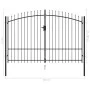 Doppeltor-Zauntor mit schwarzen Stahlspießen 3x2 m von vidaXL, Gartentore - Ref: Foro24-145738, Preis: 254,64 €, Rabatt: %