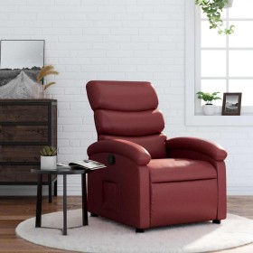 Sillón reclinable de cuero sintético rojo tinto en Sillones | Comprar online en Foru.es