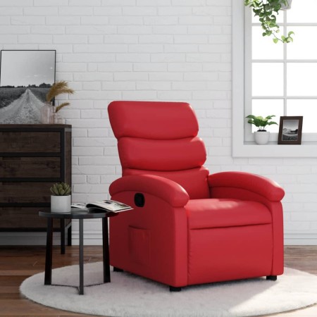 Sillón reclinable de cuero sintético rojo en Sillones | Comprar online en Foru.es