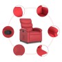 Sillón reclinable de cuero sintético rojo en Sillones | Comprar online en Foru.es