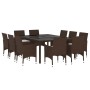 Juego de comedor de jardín 11 piezas ratán sintético marrón de vidaXL, Conjuntos de jardín - Ref: Foro24-3058565, Precio: 839...