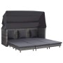 Sofá cama extensible 3 plazas con capota ratán sintético gris de vidaXL, Sofás de exterior - Ref: Foro24-46077, Precio: 802,0...