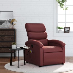 Sillón de masaje reclinable cuero sintético rojo tinto en Sillones | Comprar online en Foru.es
