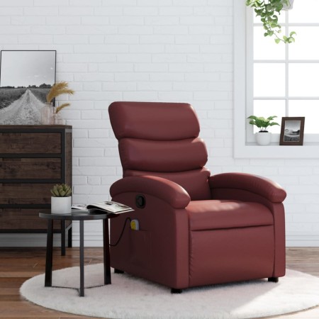 Sillón de masaje reclinable cuero sintético rojo tinto en Sillones | Comprar online en Foru.es