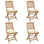 Sillas de jardín plegables 4 uds y cojines madera maciza acacia en Sillas de jardín | Comprar online en Foru.es