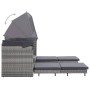 Sofá cama extensible 3 plazas con capota ratán sintético gris de vidaXL, Sofás de exterior - Ref: Foro24-46077, Precio: 802,0...