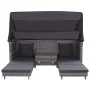 Sofá cama extensible 3 plazas con capota ratán sintético gris de vidaXL, Sofás de exterior - Ref: Foro24-46077, Precio: 1,00 ...