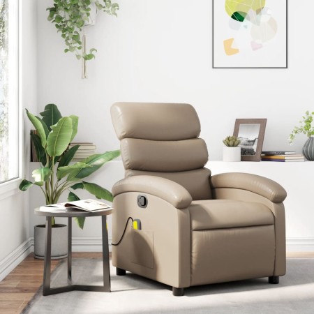 Sillón de masaje reclinable cuero sintético color capuchino en Sillones | Comprar online en Foru.es