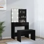 Black Plywood LED Vanity Set by vidaXL, Bedroom Dressers - Ref: Foro24-3114108, Price: 107,45 €, Discount: %