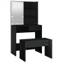 Juego de tocador con LED madera contrachapada negro de vidaXL, Tocadores para dormitorios - Ref: Foro24-3114108, Precio: 107,...
