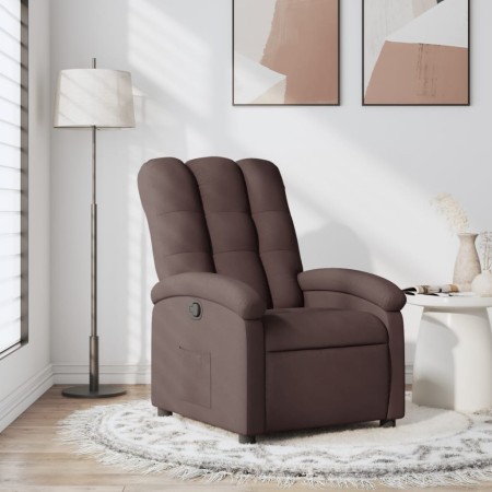 Sillón reclinable de tela marrón oscuro en Sillones | Comprar online en Foru.es