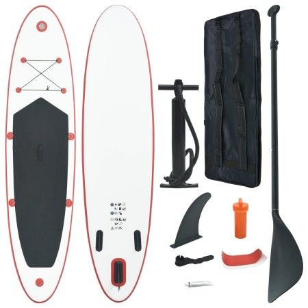Set de paddel surf tabla SUP inflable rojo y blanco de vidaXL, Paddleboards - Ref: Foro24-90632, Precio: 184,42 €, Descuento: %