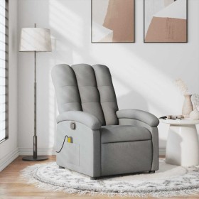 Sillón reclinable de masaje de tela gris claro en Sillones | Comprar online en Foru.es