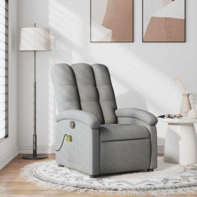 Sillón reclinable de masaje de tela gris claro en Sillones | Comprar online en Foru.es