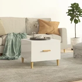 Mesa de centro madera contrachapada brillo blanco 50x50x40 cm de vidaXL, Mesas de centro - Ref: Foro24-812720, Precio: 45,41 ...