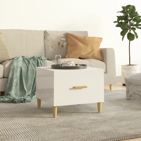 Mesa de centro madera contrachapada brillo blanco 50x50x40 cm de vidaXL, Mesas de centro - Ref: Foro24-812720, Precio: 45,90 ...