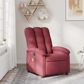 Sillón de masaje reclinable de tela color vino tinto en Sillones | Comprar online en Foru.es