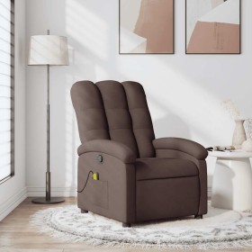 Sillón de masaje reclinable de tela marrón oscuro en Sillones | Comprar online en Foru.es