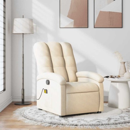 Sillón de masaje reclinable de tela crema en Sillones | Comprar online en Foru.es