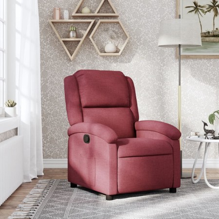 Sillón reclinable de tela rojo tinto en Sillones | Comprar online en Foru.es