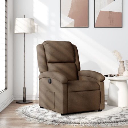 Sillón reclinable de tela marrón en Sillones | Comprar online en Foru.es