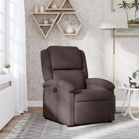 Sillón reclinable de tela marrón oscuro en Sillones | Comprar online en Foru.es