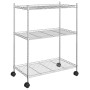 Estantería de 3 niveles con ruedas cromado 60x35x81 cm 150 kg de vidaXL, Estanterías industriales - Ref: Foro24-324625, Preci...