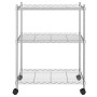 Estantería de 3 niveles con ruedas cromado 60x35x81 cm 150 kg de vidaXL, Estanterías industriales - Ref: Foro24-324625, Preci...