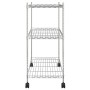 Estantería de 3 niveles con ruedas cromado 60x35x81 cm 150 kg de vidaXL, Estanterías industriales - Ref: Foro24-324625, Preci...