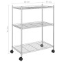 Estantería de 3 niveles con ruedas cromado 60x35x81 cm 150 kg de vidaXL, Estanterías industriales - Ref: Foro24-324625, Preci...