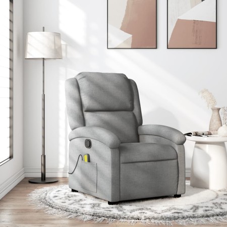 Sillón reclinable de masaje de tela gris claro en Sillones | Comprar online en Foru.es