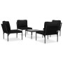 Juego de muebles de jardín 5 piezas con cojines PVC negro de vidaXL, Conjuntos de jardín - Ref: Foro24-48590, Precio: 269,36 ...