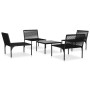 Juego de muebles de jardín 5 piezas con cojines PVC negro de vidaXL, Conjuntos de jardín - Ref: Foro24-48590, Precio: 269,36 ...
