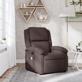 Sillón de masaje reclinable de tela marrón oscuro en Sillones | Comprar online en Foru.es