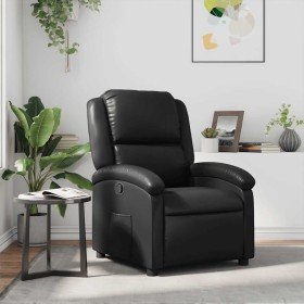 Sillón reclinable de piel sintética negra en Sillones | Comprar online en Foru.es