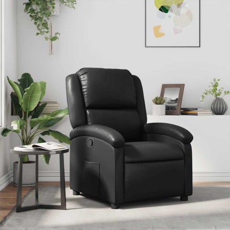 Sillón reclinable de piel sintética negra en Sillones | Comprar online en Foru.es