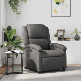 Sillón reclinable de cuero sintético gris en Sillones | Comprar online en Foru.es