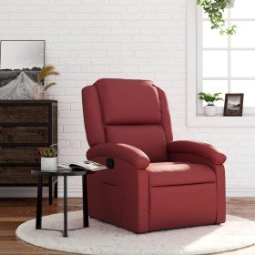 Sillón reclinable de cuero sintético rojo tinto en Sillones | Comprar online en Foru.es