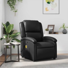 Sillón de masaje reclinable cuero sintético negro en Sillones | Comprar online en Foru.es