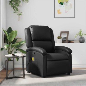 Sillón de masaje reclinable cuero sintético negro en Sillones | Comprar online en Foru.es