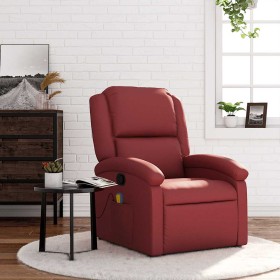 Sillón de masaje reclinable cuero sintético rojo tinto en Sillones | Comprar online en Foru.es