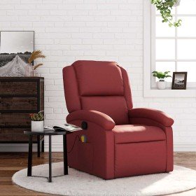 Sillón de masaje reclinable cuero sintético rojo tinto en Sillones | Comprar online en Foru.es