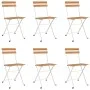 Sillas cafetería plegables 6 uds acero y madera maciza acacia de vidaXL, Sillas de jardín - Ref: Foro24-3152108, Precio: 208,...