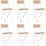 Sillas cafetería plegables 6 uds acero y madera maciza acacia de vidaXL, Sillas de jardín - Ref: Foro24-3152108, Precio: 210,...