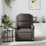 Sillón reclinable cuero auténtico marrón oscuro en Sillones | Comprar online en Foru.es
