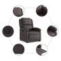 Sillón reclinable cuero auténtico marrón oscuro en Sillones | Comprar online en Foru.es